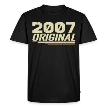 Born in 2007 Vintage 2007 Retro Anniversary 2007 - Men's Premium Organic T-Shirt - black - Front - Nico (187cm)