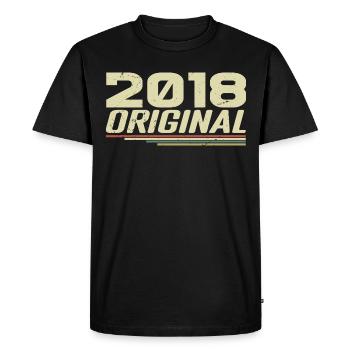 Né en 2018 Vintage 2018 Anniversaire Rétro 2018 - T-shirt Premium bio Homme - noir - Devant - Nico (187cm)