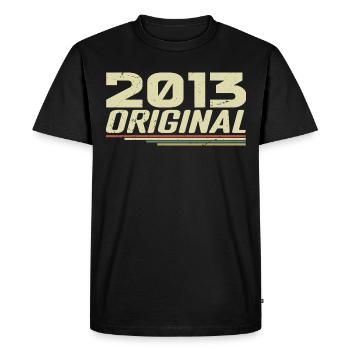 Né en 2013 Vintage 2013 Anniversaire Rétro 2013 - T-shirt Premium bio Homme - noir - Devant - Nico (187cm)