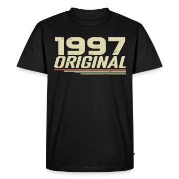 Born in 1997 Vintage 1997 Retro Anniversary 1997 - Men's Premium Organic T-Shirt - black - Front - Nico (187cm)