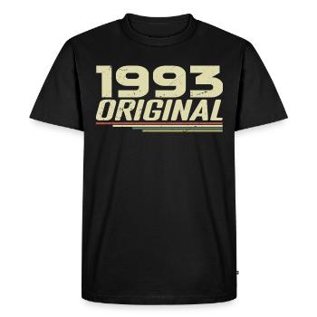 Né en 1993 Vintage 1993 Anniversaire Rétro 1993 - T-shirt Premium bio Homme - noir - Devant - Nico (187cm)