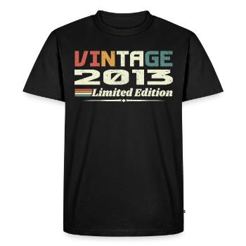Vintage 2013 Cadeau 2013 Anniversaire 2013 Retro - T-shirt Premium bio Homme - noir - Devant - Nico (187cm)