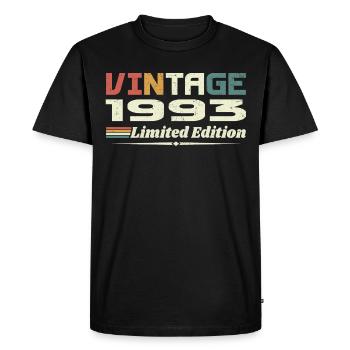 Vintage 1993 Cadeau 1993 Anniversaire 1993 Retro - T-shirt Premium bio Homme - noir - Devant - Nico (187cm)