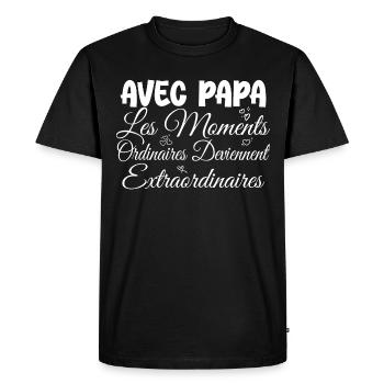 With Dad ordinary moments become extra - Men's Premium Organic T-Shirt - black - Front - Nico (187cm)