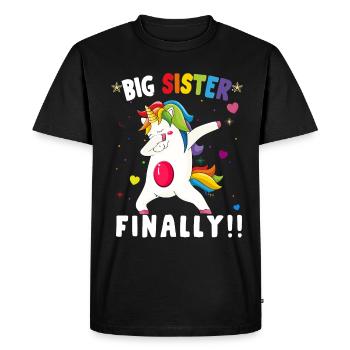 BIG SISTER FINALLY - Men's Premium Organic T-Shirt - black - Front - Nico (187cm)