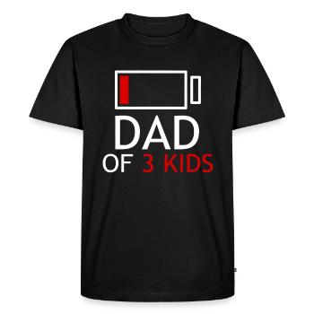 papa de 3 enfants - T-shirt Premium bio Homme - noir - Devant - Nico (187cm)