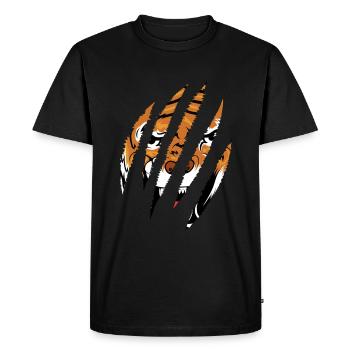 visage de tigre - T-shirt Premium bio Homme - noir - Devant - Nico (187cm)