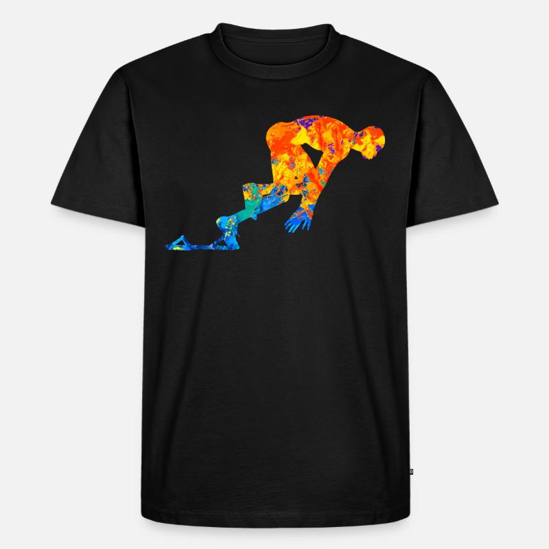 Sprint Sprinten Leichtathlet Geschenk - Männer Premium Bio T-Shirt - Schwarz
