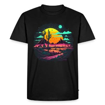 Désert de Vaporwave - T-shirt Premium bio Homme - noir - Devant - Nico (187cm)