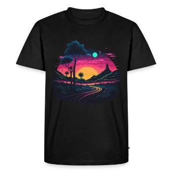 Le soleil se lève - T-shirt Premium bio Homme - noir - Devant - Nico (187cm)