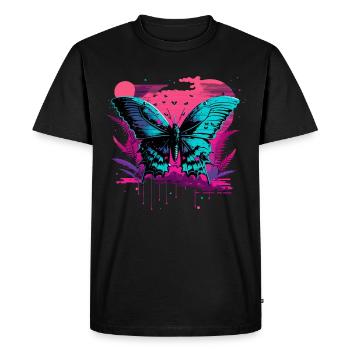 Art de Vaporwave Butterfly - T-shirt Premium bio Homme - noir - Devant - Nico (187cm)