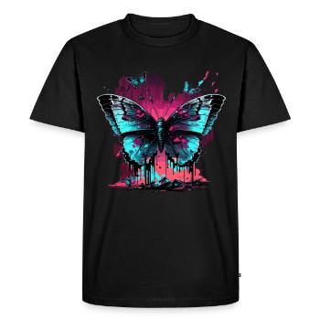 Big Butterfly Vaporwave - T-shirt Premium bio Homme - noir - Devant - Nico (187cm)