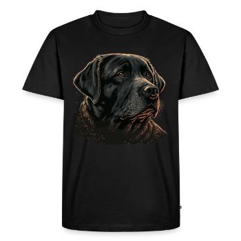 Retriever Labrador Noir à Face Potelée - T-shirt Premium bio Homme - noir - Devant - Nico (187cm)