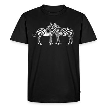 Zèbre Amour Couple - T-shirt Premium bio Homme - noir - Devant - Nico (187cm)