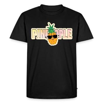 Ananas cool avec lunettes de soleil et lettrage - T-shirt Premium bio Homme - noir - Devant - Nico (187cm)