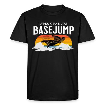 Base Jump - J'peux Pas J'ai Basejump - T-shirt Premium bio Homme - noir - Devant - Nico (187cm)