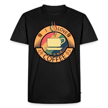 Coffee. I love coffee - Men's Premium Organic T-Shirt - black - Front - Nico (187cm)
