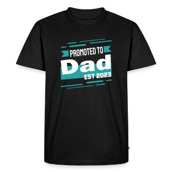 Promoted to Dad Est 2023 - Men's Premium Organic T-Shirt - black - Front - Nico (187cm)