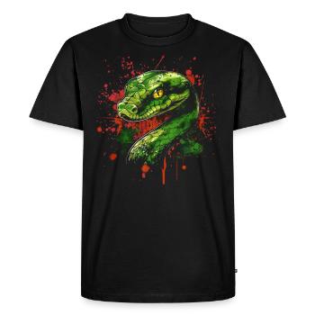 Schlange - Männer Premium Bio T-Shirt - Schwarz - Vorne - Nico (187cm)