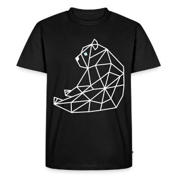 Bear Geometric Line - Men's Premium Organic T-Shirt - black - Front - Nico (187cm)
