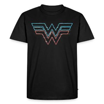 Wonder Woman 1984 Logo Neon - Männer Premium Bio T-Shirt - Schwarz - Vorne - Nico (187cm)