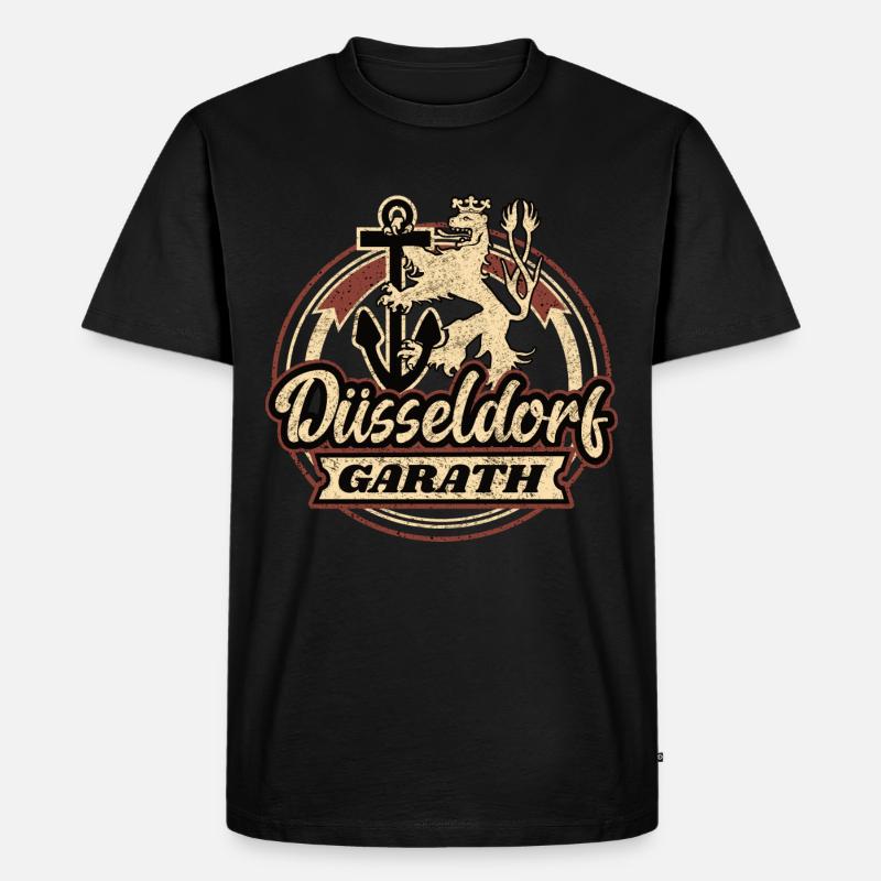 Düsseldorf Garath Retro Design - Männer Premium Bio T-Shirt - Schwarz