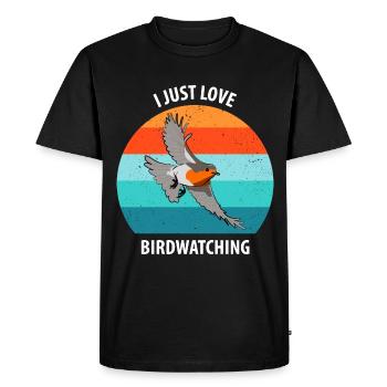 Observation des oiseaux Observation des oiseaux Observation des oiseaux - T-shirt Premium bio Homme - noir - Devant - Nico (187cm)