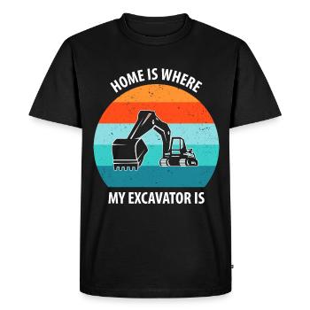 Excavatrice Excavatrice Conducteur Excavatrice Camion - T-shirt Premium bio Homme - noir - Devant - Nico (187cm)