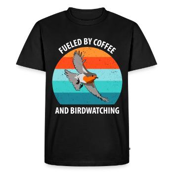 Observation des oiseaux Observation des oiseaux Observation des oiseaux - T-shirt Premium bio Homme - noir - Devant - Nico (187cm)