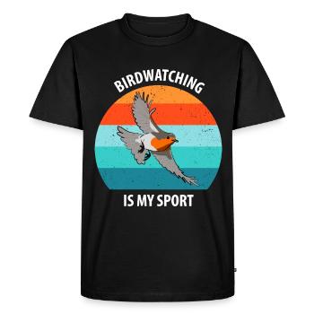 Observation des oiseaux Observation des oiseaux Observation des oiseaux - T-shirt Premium bio Homme - noir - Devant - Nico (187cm)
