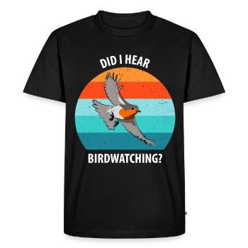 Observation des oiseaux Observation des oiseaux Observation des oiseaux - T-shirt Premium bio Homme - noir - Devant - Nico (187cm)