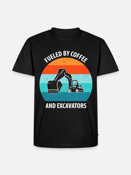 Bagger Baggerfahrer Baggerwagen - Männer Premium Bio T-Shirt - Schwarz