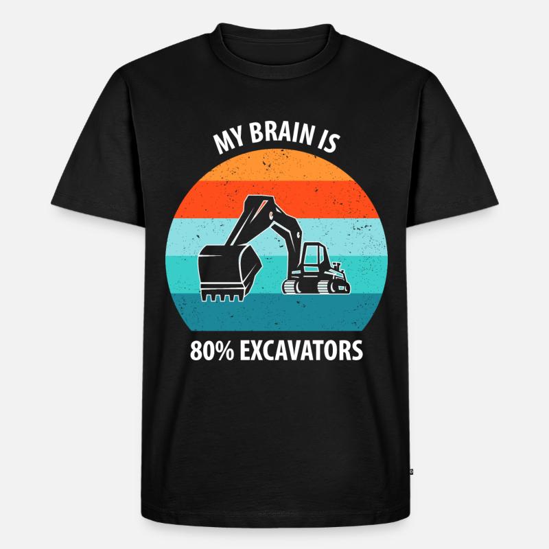 Bagger Baggerfahrer Baggerwagen - Männer Premium Bio T-Shirt - Schwarz