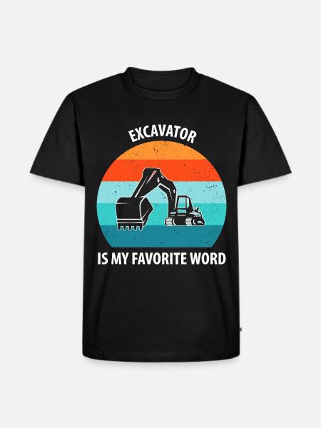 Bagger Baggerfahrer Baggerwagen - Männer Premium Bio T-Shirt - Schwarz