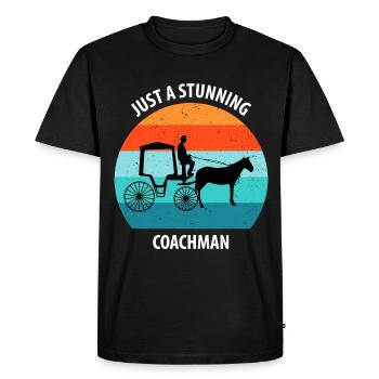 Coachman Carriage Horse-drawn carriage Carriage - Men's Premium Organic T-Shirt - black - Front - Nico (187cm)