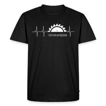 Heartbeat ECG Lame de scie Travail du bois - T-shirt Premium bio Homme - noir - Devant - Nico (187cm)