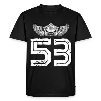 53 Number crown - Men's Premium Organic T-Shirt - black - Front - Nico (187cm)