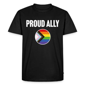 Proud Ally - Men's Premium Organic T-Shirt - black - Front - Nico (187cm)
