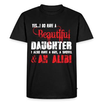 Yes I Do Have A Beautiful Daughter Dad Mom Papa - T-shirt Premium bio Homme - noir - Devant - Nico (187cm)
