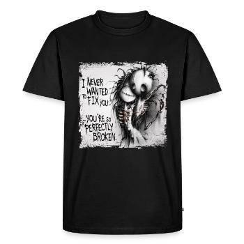 Perfectly Broken WHITE SQUARE - Men's Premium Organic T-Shirt - black - Front - Nico (187cm)