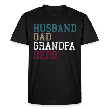 Papa Grand-père Héros - T-shirt Premium bio Homme - noir - Devant - Nico (187cm)