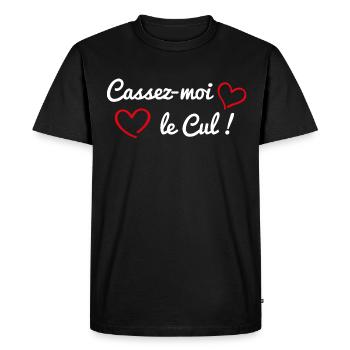 cadeau drôle sex cassage de cul - T-shirt Premium bio Homme - noir - Devant - Nico (187cm)