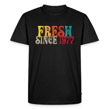 Vintage 1977 - Men's Premium Organic T-Shirt - black - Front - Nico (187cm)
