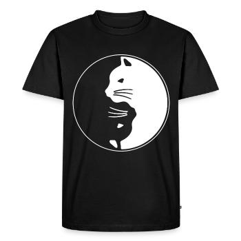 Chats Yin et Yang - T-shirt Premium bio Homme - noir - Devant - Nico (187cm)