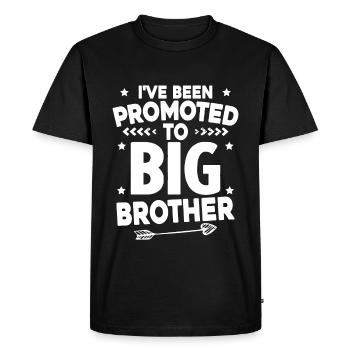 Je vais être grand-frère - futur grand frère - T-shirt Premium bio Homme - noir - Devant - Nico (187cm)
