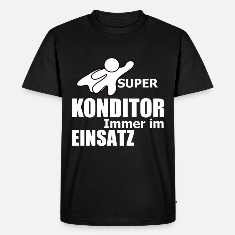 Konditor Beruf Geschenk - Männer Premium Bio T-Shirt - Schwarz