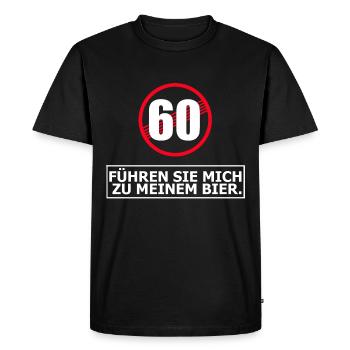 Cadeau d'anniversaire 60 - T-shirt Premium bio Homme - noir - Devant - Nico (187cm)