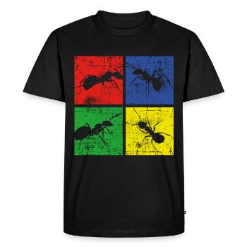 Ant - Men's Premium Organic T-Shirt - black - Front - Nico (187cm)