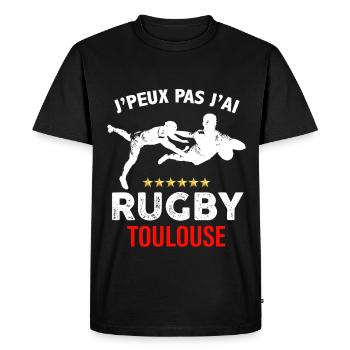 I can't I have Toulouse Rugby Supporter - Men's Premium Organic T-Shirt - black - Front - Nico (187cm)