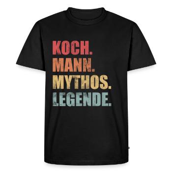 Koch Mann Mythos Legende Vintage - Männer Premium Bio T-Shirt - Schwarz - Vorne - Nico (187cm)